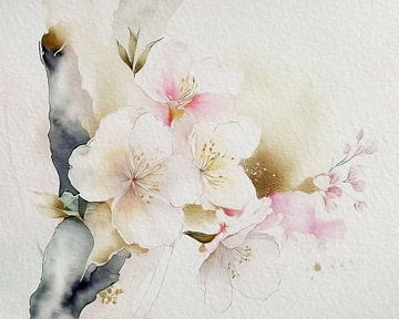 Sereen schilderij: Bloesem van de Japanse sierkers van Studio Pieternel