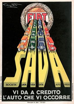 Plinio Codognato - Fiat Sava Vi Da A Credito L'Auto Che Vi Occorre (1927) van Peter Balan