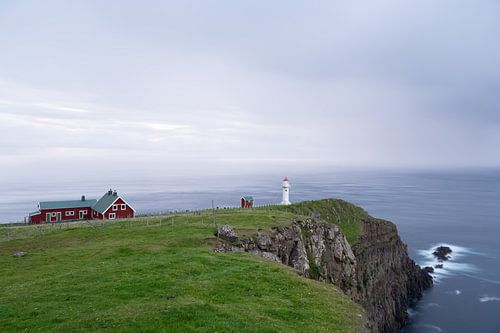 Small farms and Lighthouse on Suðuroy by André van der Meulen