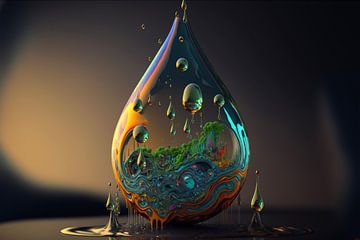 Surreal water drop (series of 4).