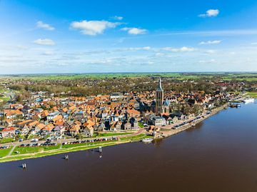 Hasselt Drohnenblick auf das Ufer des Zwarte Water von Sjoerd van der Wal Fotografie