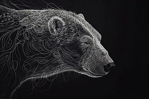 Painting Bear Black-and-white