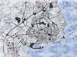 Karte von Wilhelmshaven im stil 'White winter'