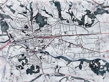Kaart van Amstetten in de stijl 'White Winter' van Maporia