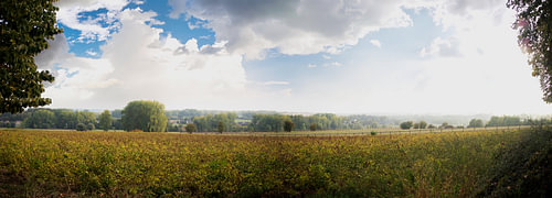 Panoramic rural landscape near Geraardsbergen,
