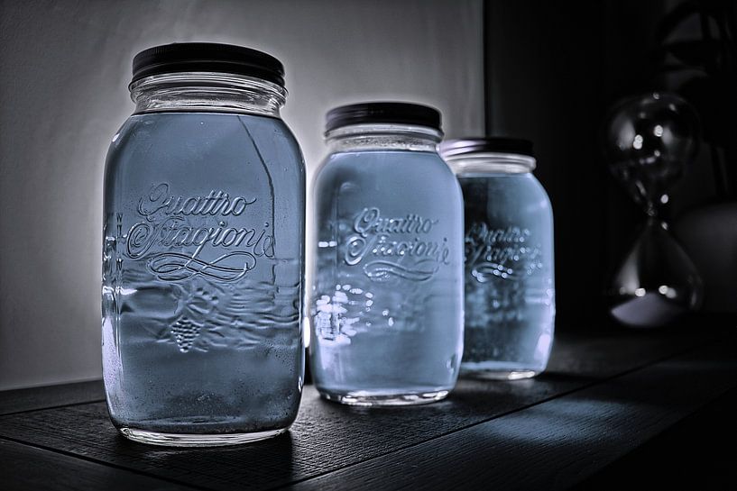 Glass jar in blue light by Björn Leurs