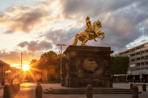 Cavalier d'or à l'heure d'or