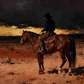 Lone Rider at Dusk sur Johannas Art Creations
