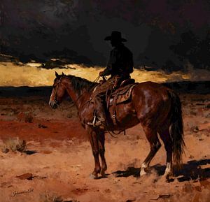 Lone Rider at Dusk