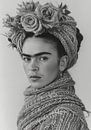 Frida Poster Black and White by Niklas Maximilian thumbnail