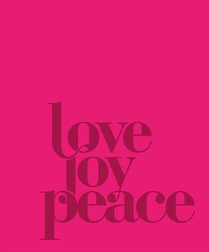 Typografie: liefde vreugde vrede