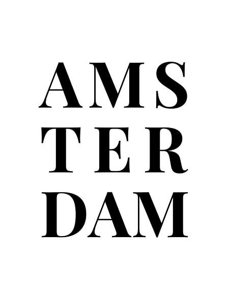 Amsterdam (in wit/zwart) van MarcoZoutmanDesign