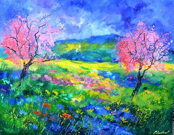 Bloeiende bomen van pol ledent