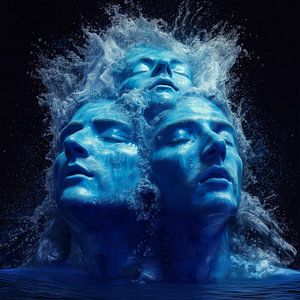 Fusion du visage et de l'eau