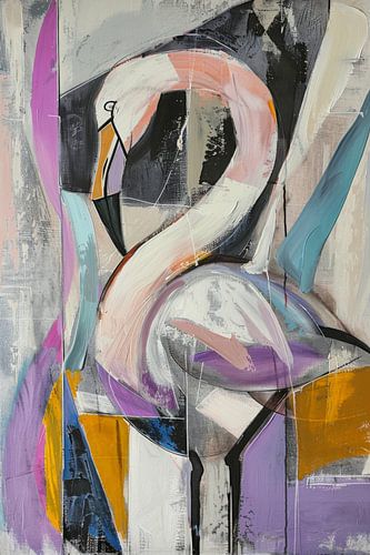 Abstracte flamingo