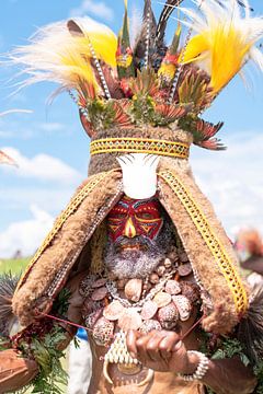Lokale stam in Papua New Guinea van Milene van Arendonk