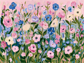 Prairie de fleurs sauvages au printemps sur IamHomeStudio