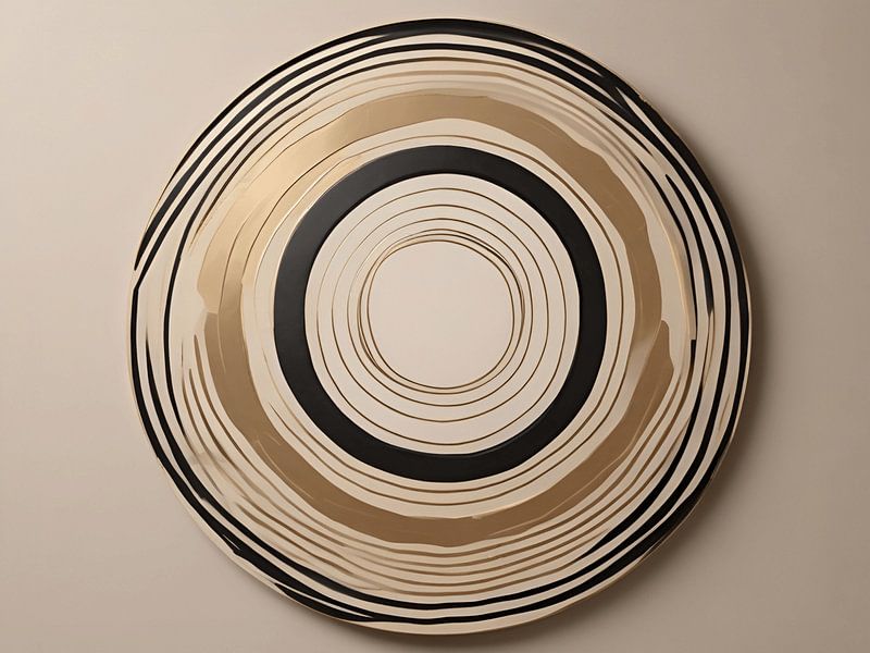 Cirkels van zwart en goud tinten van On Your Wall