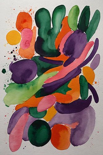 Abstracte kunst in waterverf