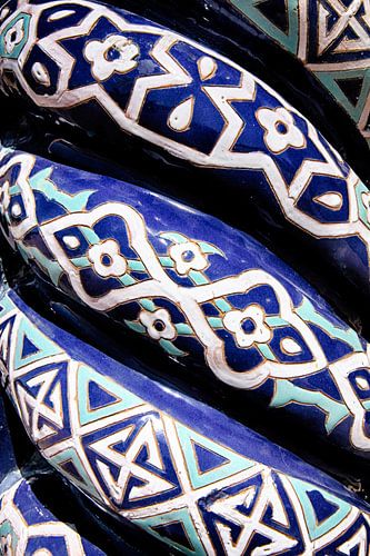 Detail ingang Ulughbek observatorium in Samarkand Oezbekistan