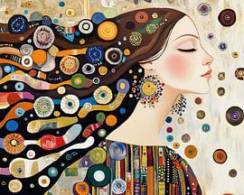 Farbenfrohes Porträt von Blickfänger Gemälde