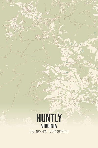 Vintage map of Huntly (Virginia), USA. by Prints of Place