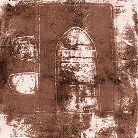 Modern abstract art in rusty brown and white no. 3 by Dina Dankers