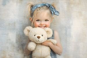 The girl and her teddy bear