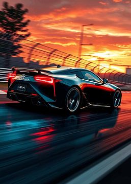 Lexus LFA Speeding on Sunset from Behind by MIROKKU