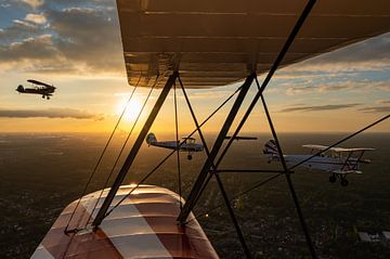 Vol en formation au coucher du soleil sur KC Photography