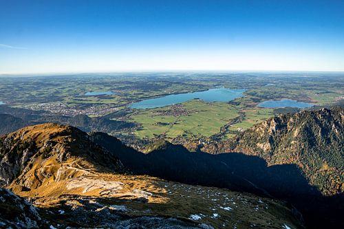 Uitzicht op de drie meren in Ostallgäu