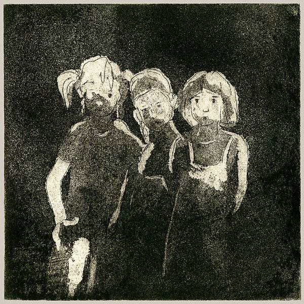 Shadow children, Etching by Helga Pohlen - ThingArt