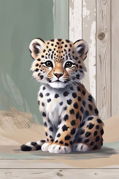 Niedliches Leopardenjunges Kunstwerk von Art & Soul Creations