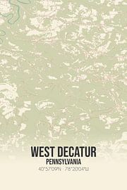 Alte Karte von West Decatur (Pennsylvania), USA. von Ortsdrucke