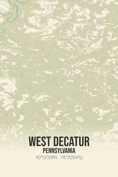 Vintage map of West Decatur (Pennsylvania), USA. by Prints of Place