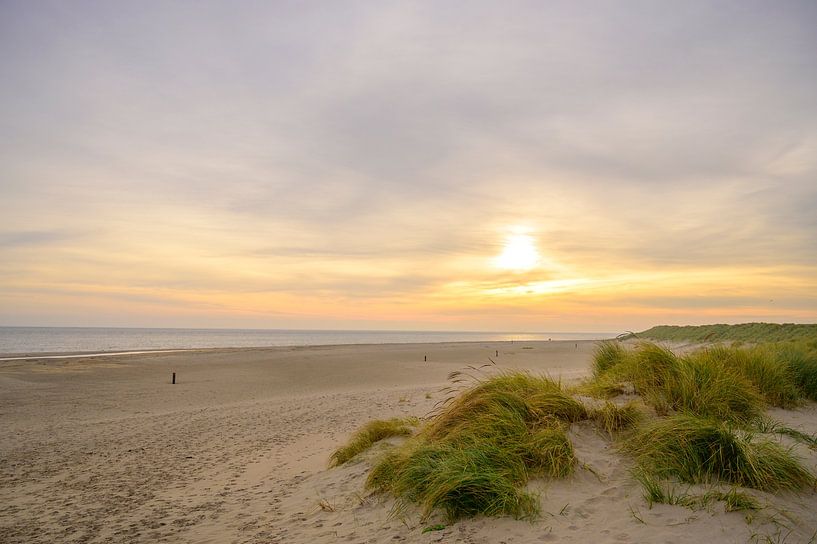Sonnenaufgang in den Dünen der Insel Texel in der Wattenmeerregion von Sjoerd van der Wal