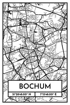 Bochum – City Map Design Stadtplan Karte (Retro)