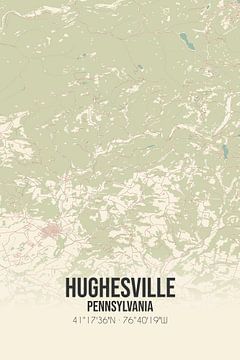 Vintage landkaart van Hughesville (Pennsylvania), USA. van Rezona