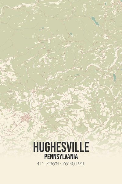 Vintage map of Hughesville (Pennsylvania), USA. by Prints of Place