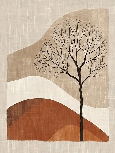 Peinture minimaliste d'un arbre