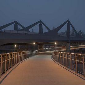 Parallelbrug bij nacht van Wolf-Dieter Werner