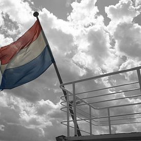 Nederlandse vlag in zwart/wit van EnWout