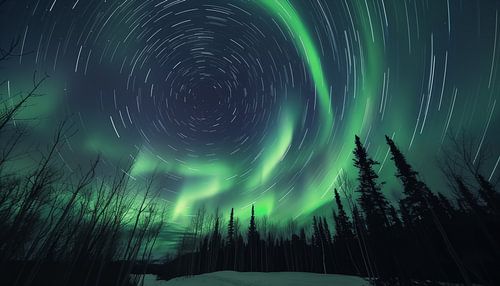 Sterrenhemel in alaska noorderlicht timelapse