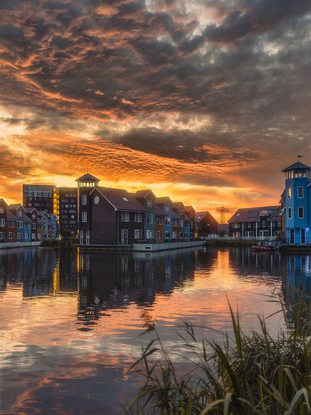Reitdiephaven during golden hour by Daniël de Jong