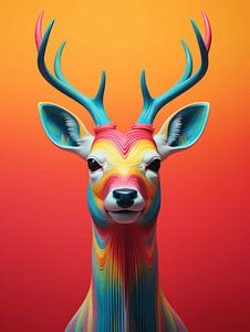 Bunte Hirsche drucken