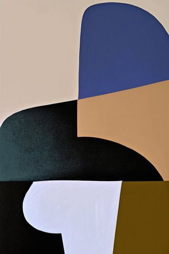 Modern abstract in shades of brown, green and blue
