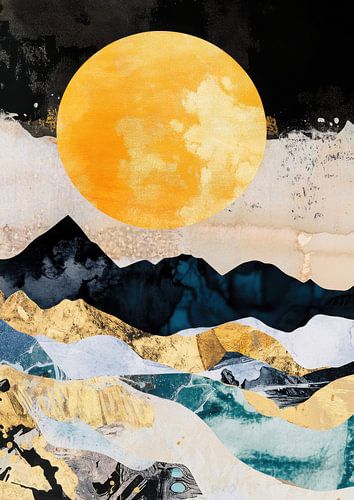 Gouden weerspiegelingen aan zee