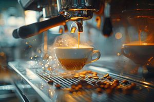 eine Tasse Kaffee oder Cappuccino trinken