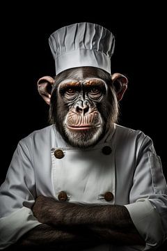 Un chimpanzé comme cuisinier sur Wall Wonder