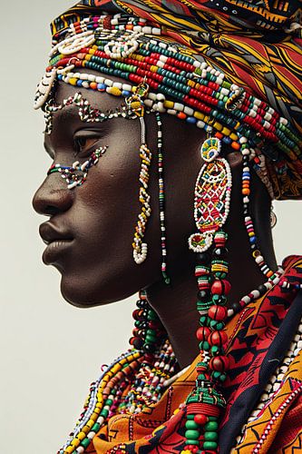 Portret van traditionele Afrikaanse mode